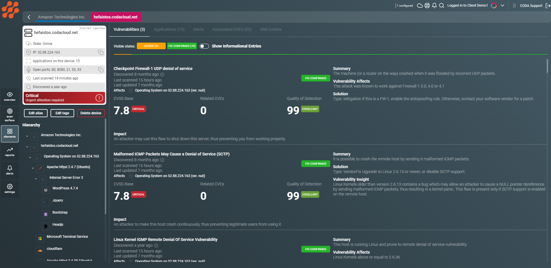 screenshot of CODA Footprint